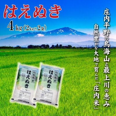 【令和7年産】山形県産はえぬき 4kg(2kg×2袋)精米