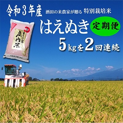 2022年4月発送開始『定期便』「酒田の米農家から直送!」はえぬき5kg　全2回