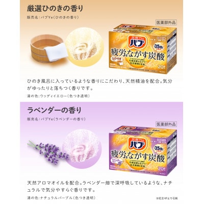 花王バブ20錠入×4箱(ゆず、森、ひのき、ラベンダーの香り)
