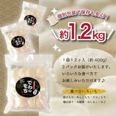 特別栽培米で作った丸もち12ヶ入×3パック　合計約1200g