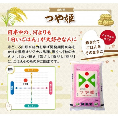 【令和7年産】無洗米 つや姫5kg×1袋　無洗米 雪若丸5Kg×1袋　計10Kg