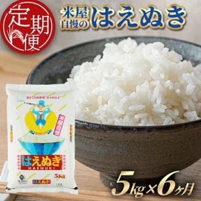 【毎月定期便】米屋自慢はえぬき5kg全6回