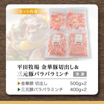 【平田牧場】日本の米育ち◆金華豚切出し&三元豚パラパラミンチ
