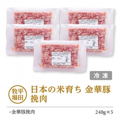 【平田牧場】日本の米育ち◆金華豚 挽肉　計1.2kg(240g×5パック)
