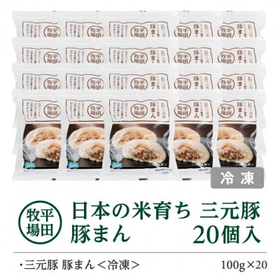 日本の米育ち三元豚豚まん(100g)20個
