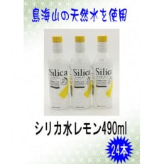 水溶性食物繊維が入った天然水 シリカ水レモン 490ml&times;24本