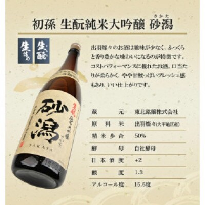 限定醸造 酒田の砂潟セット　計2本(各1800ml×1本)
