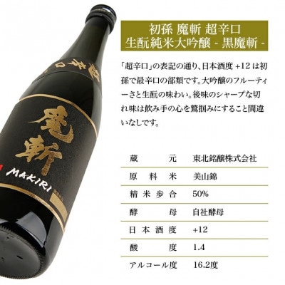 初孫 純米大吟醸 黒魔斬 超辛口　1800ml×2本