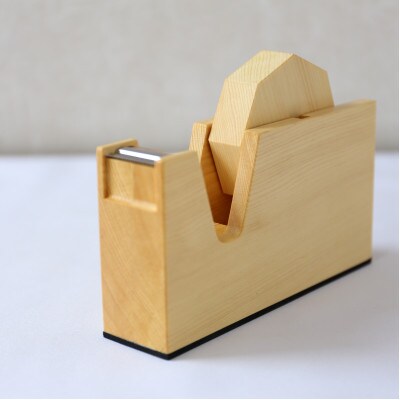 木製テープカッター　ベイヒバ材
