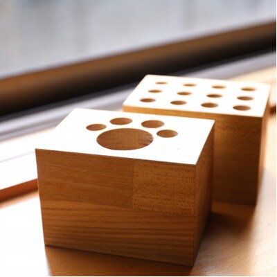 ペン立て2種セット タモ材