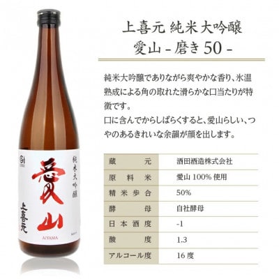 上喜元　純米大吟醸「愛山」飲み比べセット　計2本(1800ml×各1本)