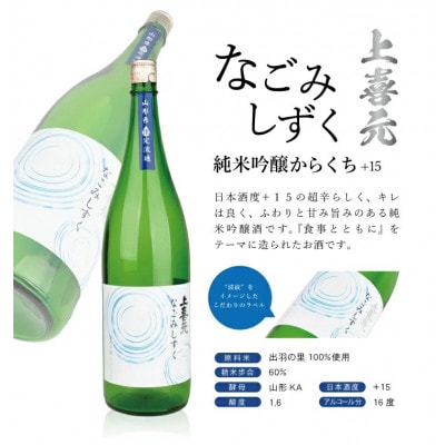 山形県限定流通 超辛口酒2種飲み比べセット[楯野川凌冴+10、上喜元なごみしずく]計2本 各1800