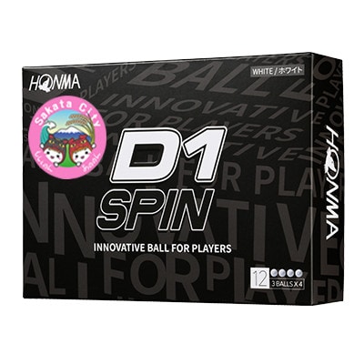 HONMA D1 SPIN　酒田市キャラクタープリント入り　ホワイト　2ダース