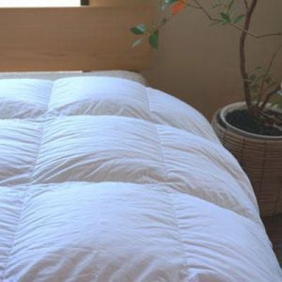 羽毛布団 ベッド専用 ダブル 本掛け ホワイトグース93%