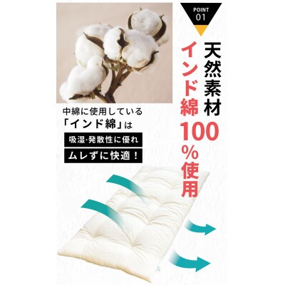《保育園用・幼稚園用》お昼寝敷布団　中わた(綿100%)※サイズ70cm×150cm