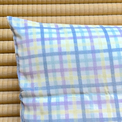 保育園用・幼稚園用　お昼寝敷布団(中わた 綿100%)カバー チェック ブルー80cm×150cm