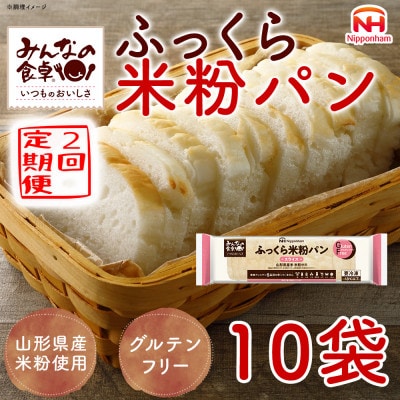 【毎月定期便】みんなの食卓 ふっくら米粉パン 270g×10袋 冷凍 日本ハム全2回