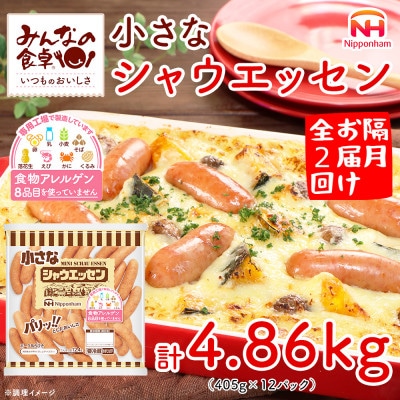 【2ヵ月毎定期便】小さなシャウエッセン ボリュームパック 405g×12袋 日本ハム全2回