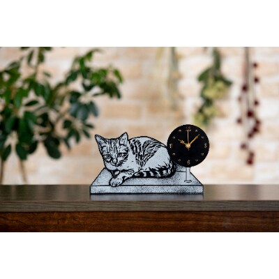 beautiful watch ねこB(置き時計)