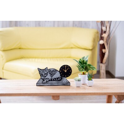 beautiful watch ねこB(置き時計)