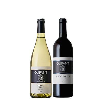 笹一酒造OLIFANTワイン750ml2種類&こすげ村源流工房ヤマメのアンチョビ2パックセット