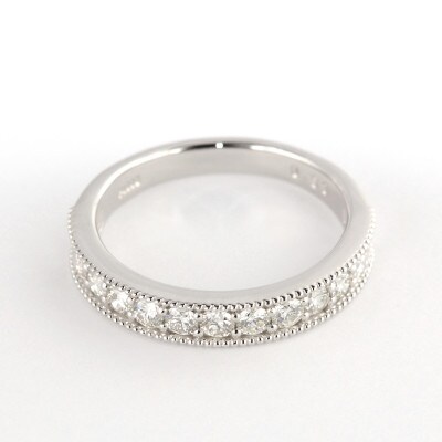 【サイズ:16号】0.5ct ハーフエタニティ リング R3703DI-P