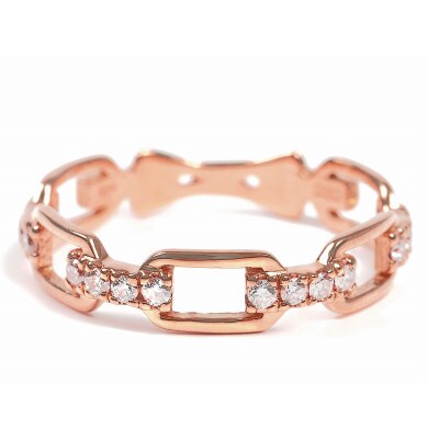 0.2CT ダイヤチェーンデザインリング　R3990DI-R　#8
