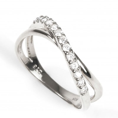 ピンキー　クロスラインダイヤリング0.13CT　R3995DI-P#1