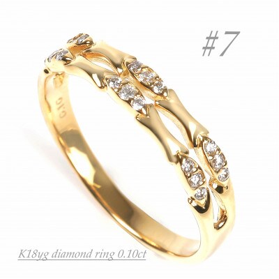 K18 バンブーダイヤリング　0.10CT　R3894DI-Y#7