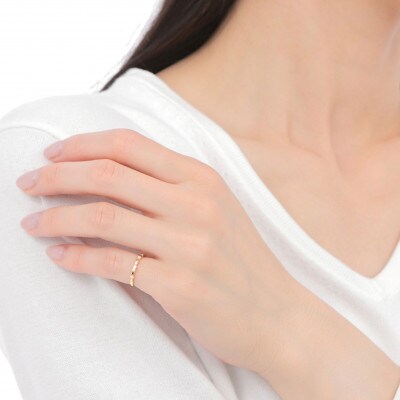 矢絣(やがすり)文様ダイヤリングピンキー　R3997DI-Y#7