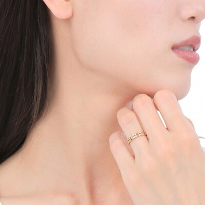 K18 バンブーダイヤリング　0.10CT　R3894DI-Y#13