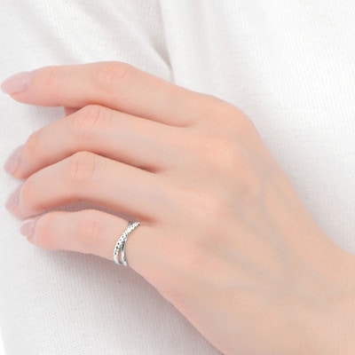 ピンキー　クロスラインダイヤリング0.13CT　R3995DI-P#7