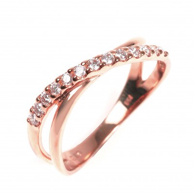 ピンキー　クロスラインダイヤリング0.13CT　R3995DI-R#3