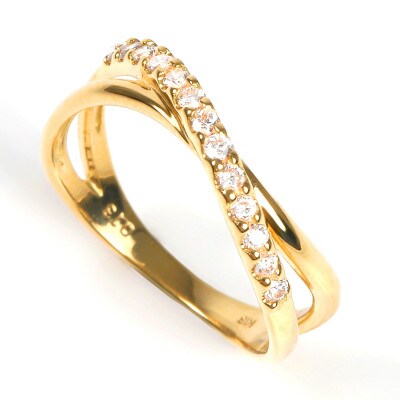 ピンキー　クロスラインダイヤリング0.13CT　R3995DI-Y#4