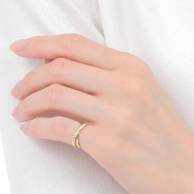 ピンキー　クロスラインダイヤリング0.13CT　R3995DI-Y#5