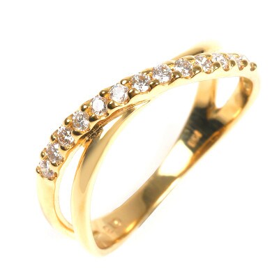 ピンキー　クロスラインダイヤリング0.13CT　R3995DI-Y#7