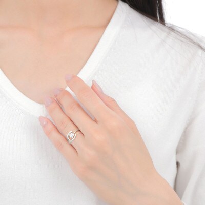0.3CT 馬蹄、桜リング　R3986DI-P#10