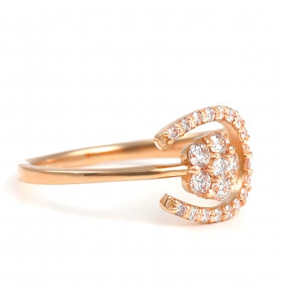 0.3CT 馬蹄、桜リング　R3986DI-R#10