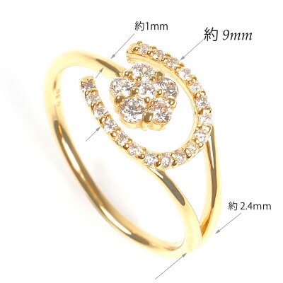 0.3CT 馬蹄、桜リング　R3986DI-Y#10