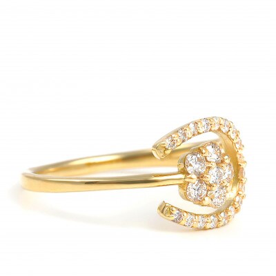 0.3CT 馬蹄、桜リング　R3986DI-Y#10