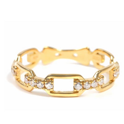 0.2CT ダイヤチェーンデザインリング　R3990DI-Y#18