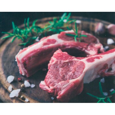 【先行受付】【大月のびのび放牧羊】ラムチョップ3本　ラム肉ステーキカット(肩ロース) 2枚200g