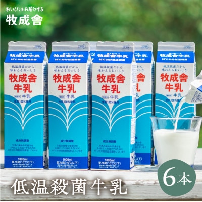 ＜牧成舎＞明治30年創業の牛乳屋、こだわり低温殺菌牛乳6本