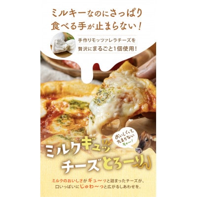 飛騨の牛乳屋・牧成舎のモッツァレラを贅沢に1個使った、モッツァレラたっぷりマルゲリータピザ7枚