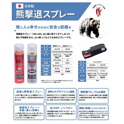 熊撃退スプレー+練習用スプレーセット