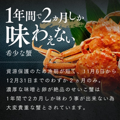 【さとふる限定】冬の味覚　茹でセイコガニ　5ハイ