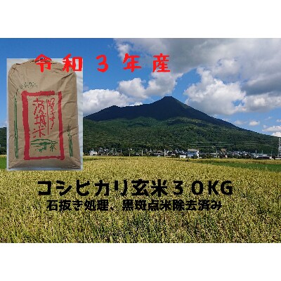 【9月以降発送】玄米30kg 筑波山麓土浦市産コシヒカリ　石抜き・色彩選別機処理済み