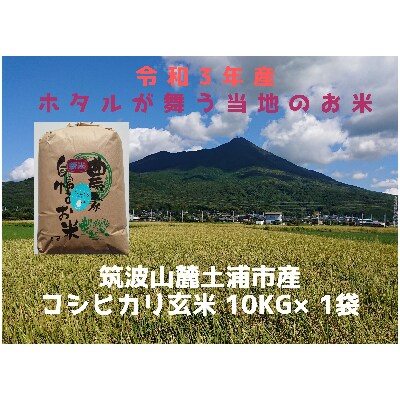 令和3年産　10月発送玄米10kg【筑波山麓】土浦市産コシヒカリ　石抜き・色彩選別機処理済み