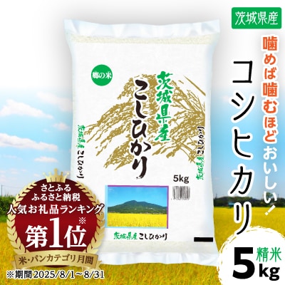 令和7年産 新米 茨城県産 コシヒカリ　精米 合計5kg (5kg×1袋)茨城のお米