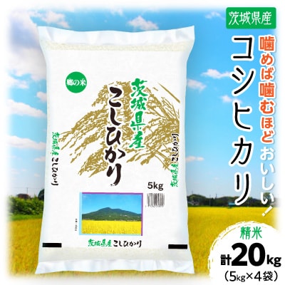【令和7年産】 茨城県産 コシヒカリ 精米 合計20kg (5kg×4袋) 茨城のおいしい お米